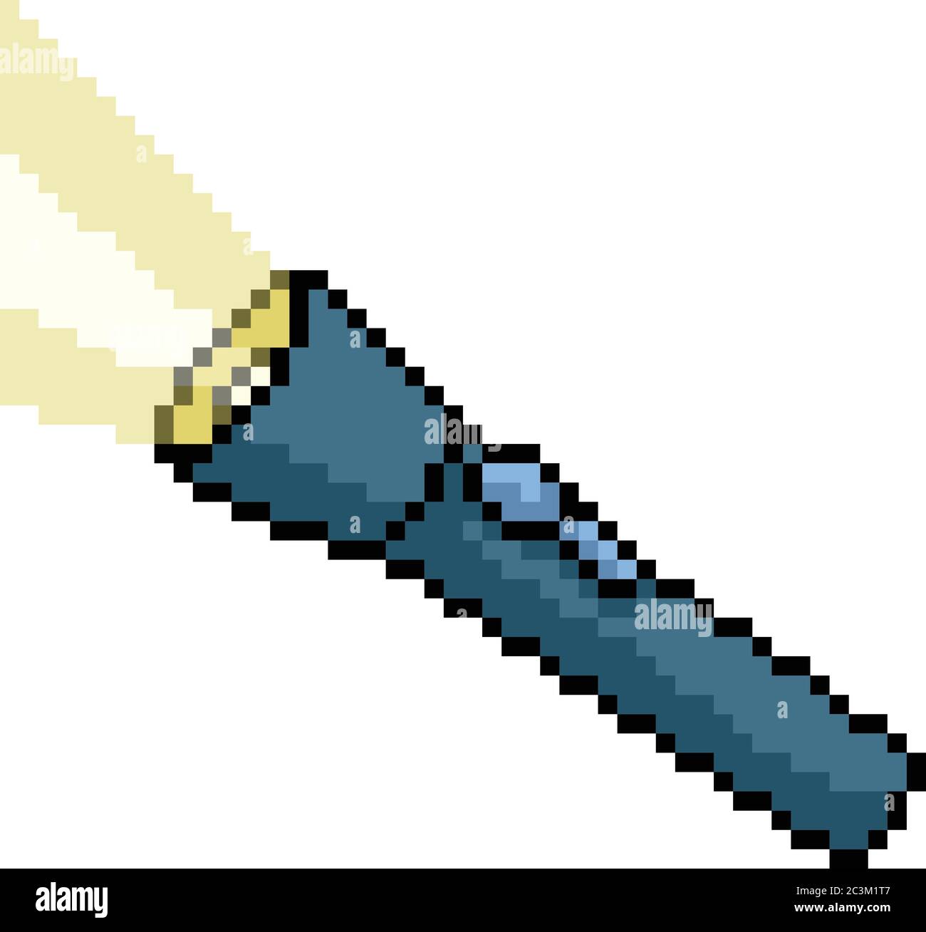vector pixel art flashlight isolated cartoon Stock Vector Image & Art