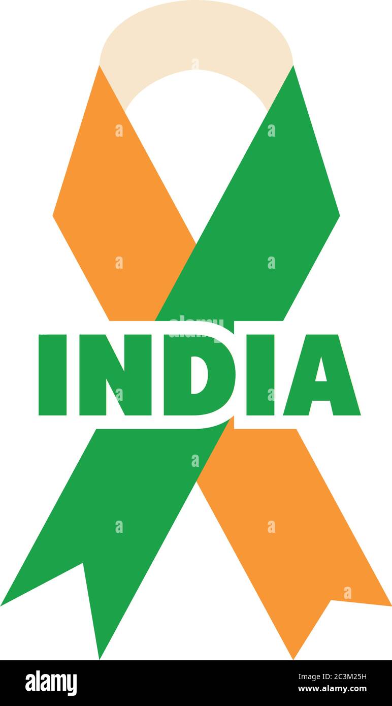 happy independence day india, ribbon with flag color country vector ...