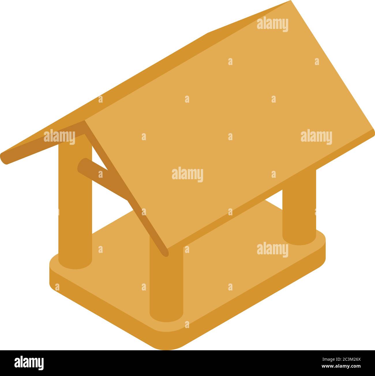 Garden bird feeder icon, isometric style Stock Vector