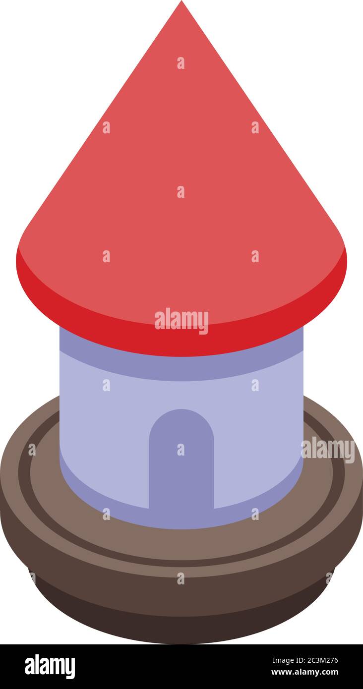 Cute bird feeder icon, isometric style Stock Vector