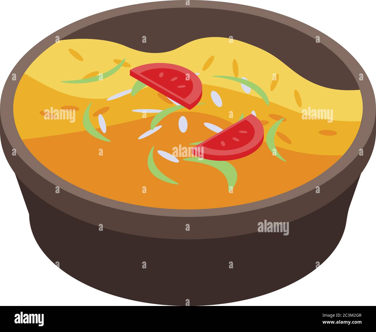 Indian food icon, isometric style Stock Vector