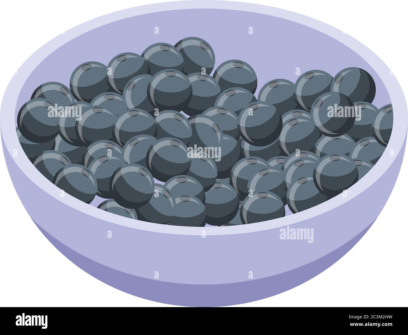 Blackberry bowl icon, isometric style Stock Vector