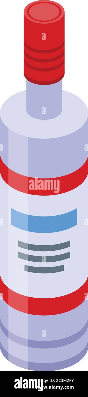 Russian vodka bottle icon, isometric style Stock Vector