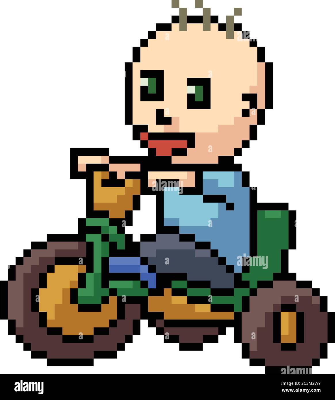 vector pixel art baby bike isolated cartoon Stock Vector Image & Art