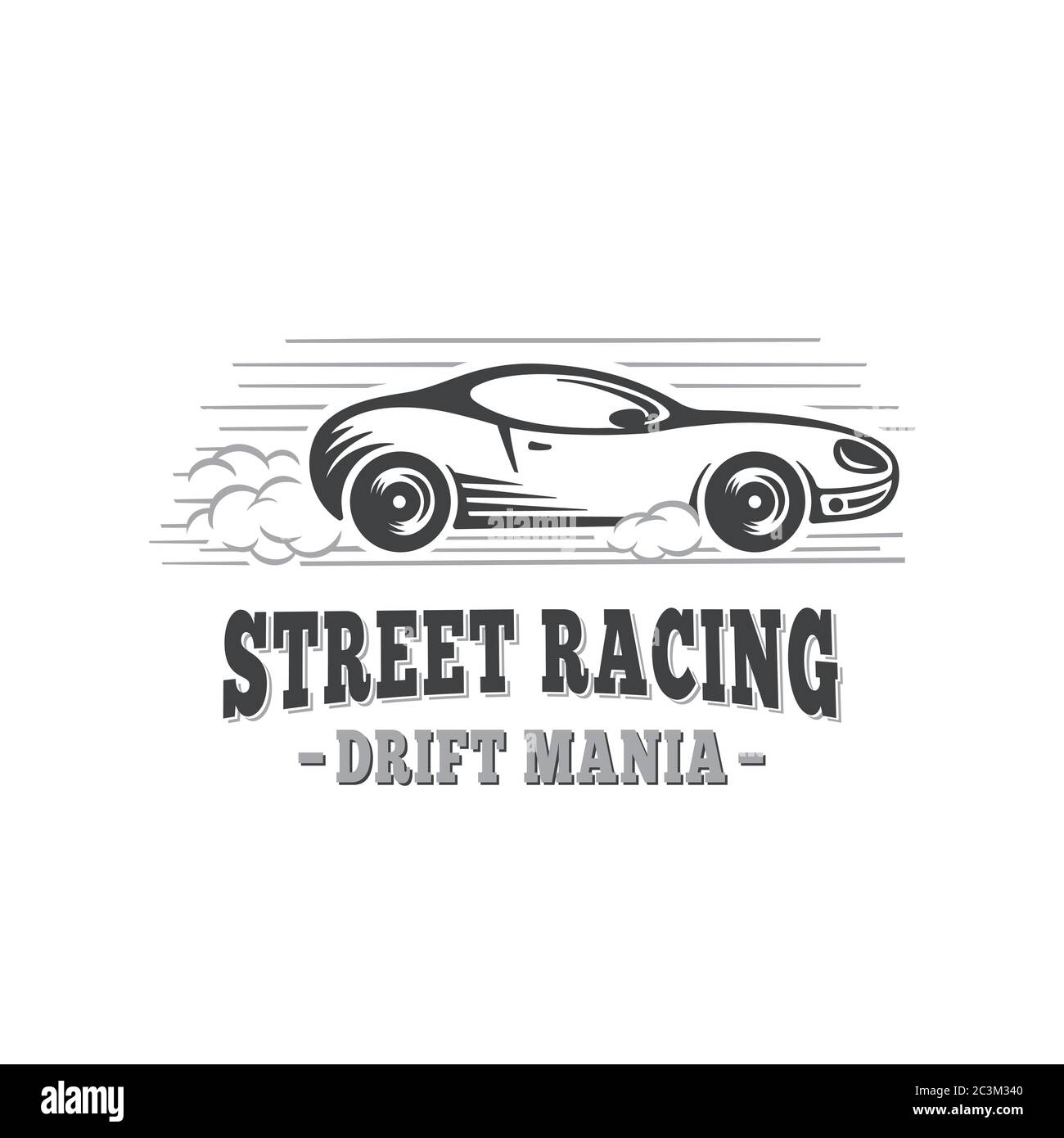 Sport car. Street racing design template. Drift mania. Vector and illustrations. Stock Vector