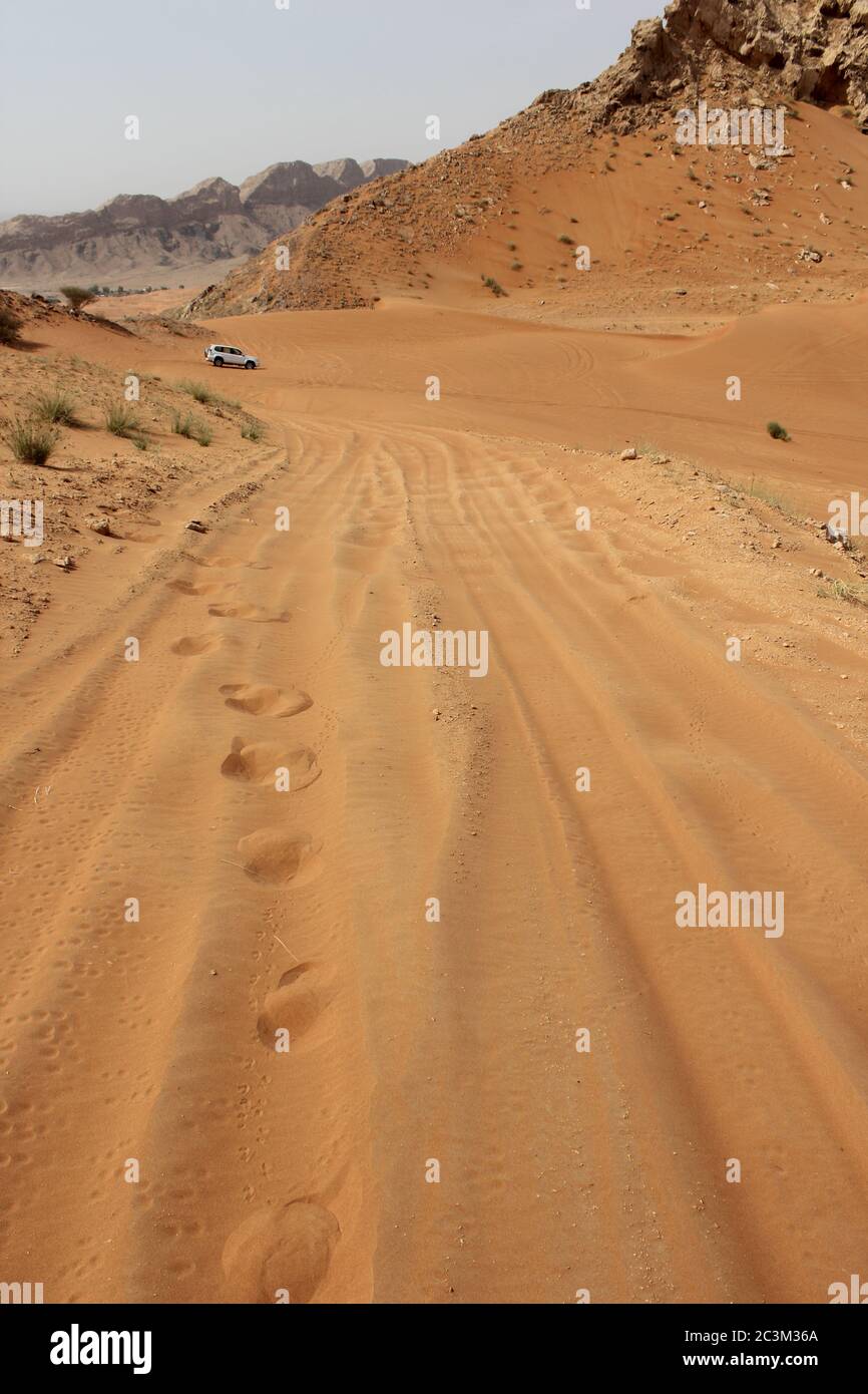 Toyota Prado 4WD (four wheel drive) vehicle, SUV, goes offroad in huge