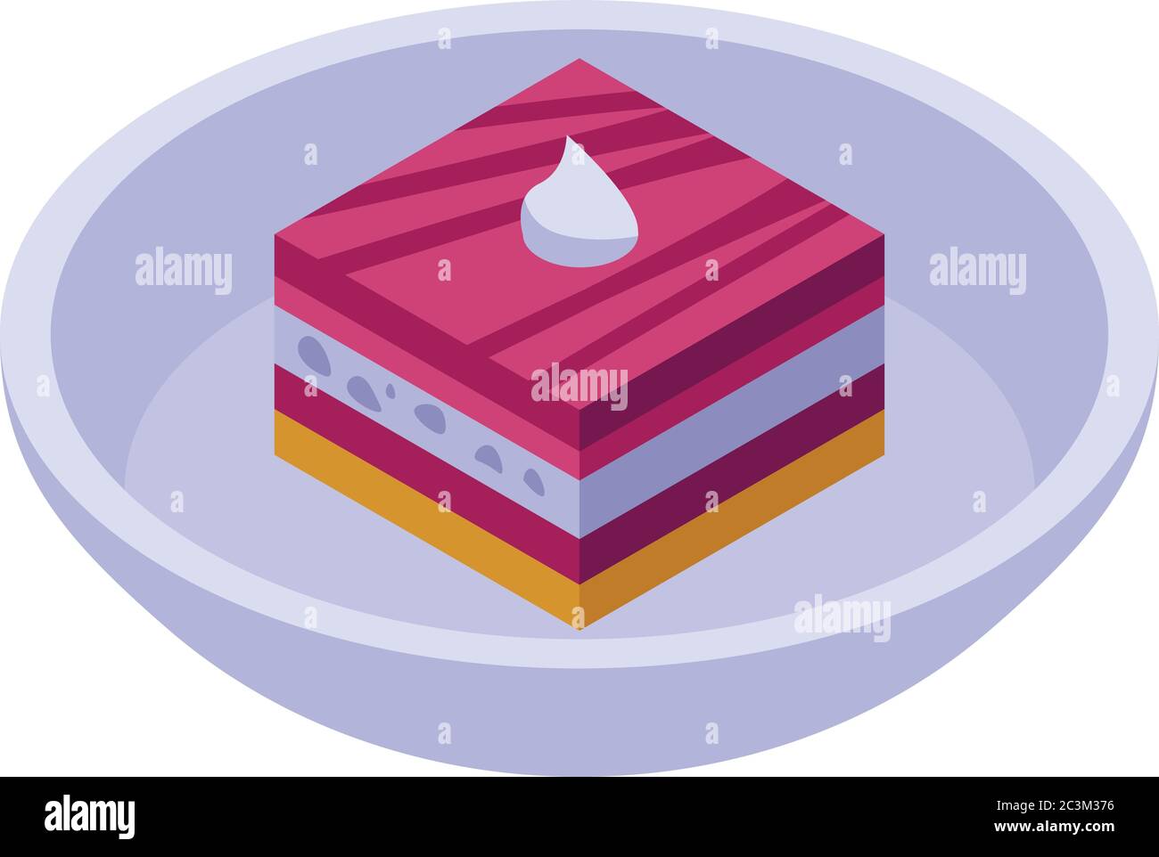 Cheesecake icon, isometric style Stock Vector