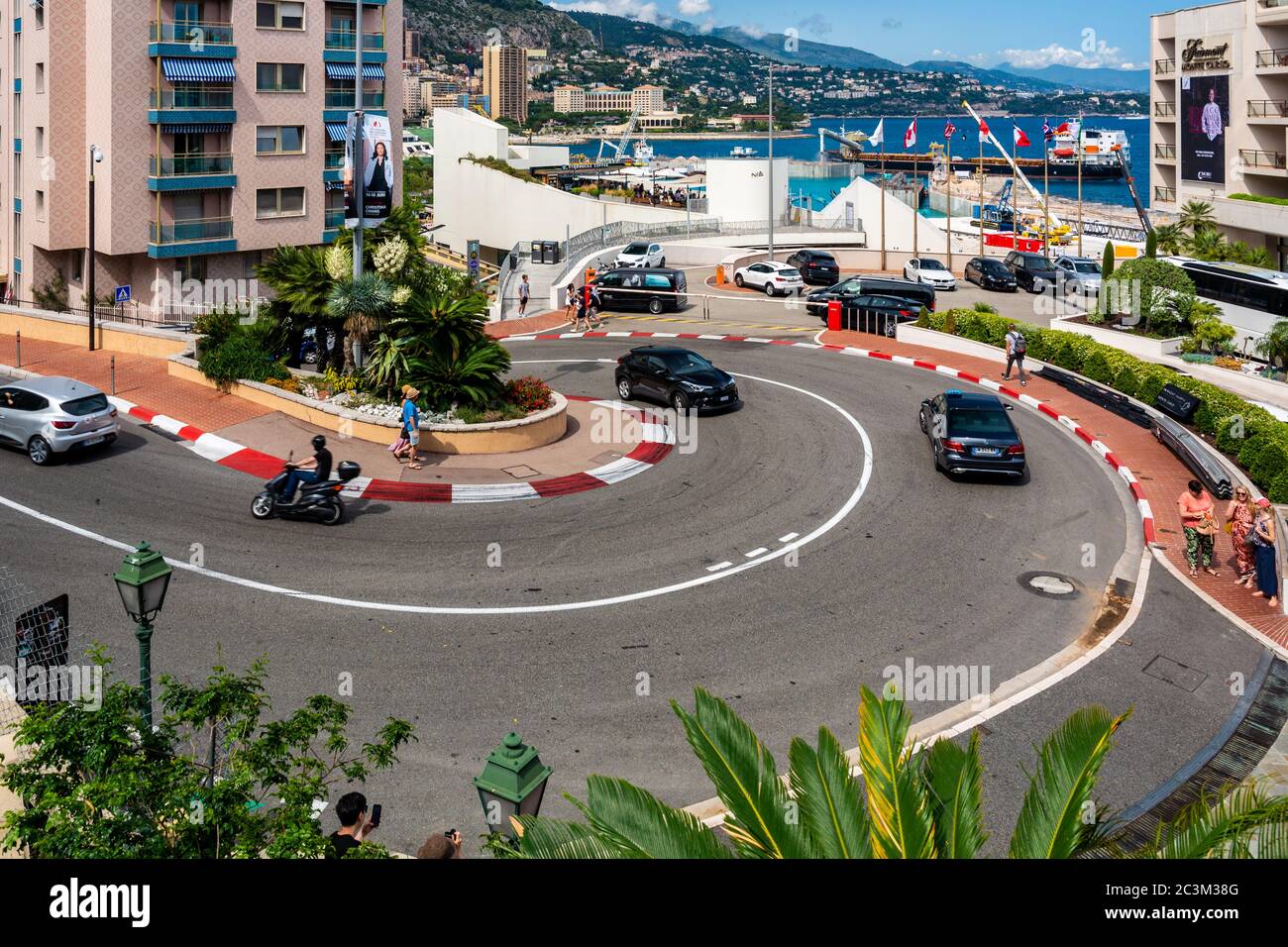 Monte Carlo, Monaco - June 13, 2019 : Monte Carlo street curve with ...