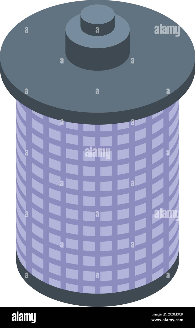 Steel bird feeder icon, isometric style Stock Vector