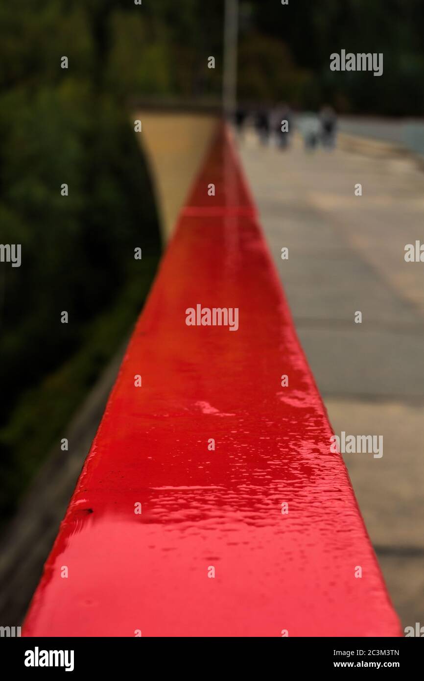 Closeup shot red railing hi-res stock photography and images - Alamy