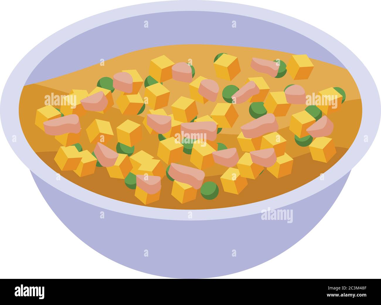 Olivier salad icon, isometric style Stock Vector
