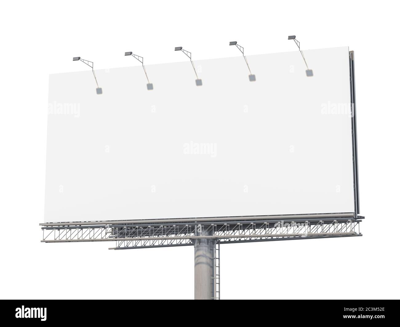 Empty billboard isolated on white background. 3d illustration Stock ...