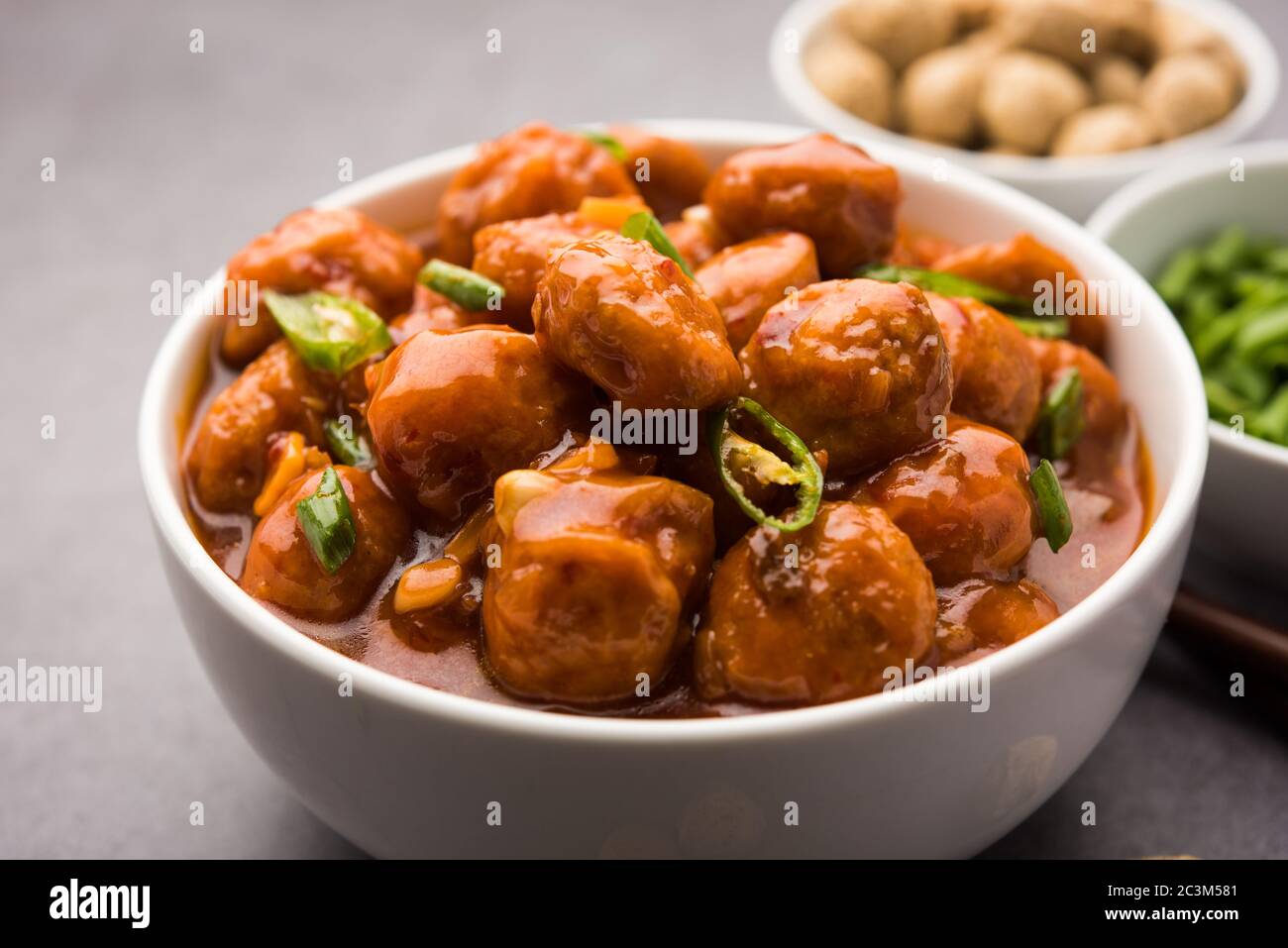 Soya Chunks Manchurian dry or with Gravy Stock Photo Alamy