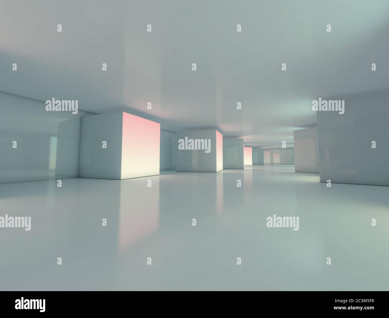 Abstract modern architecture background, empty open space interior. 3D ...