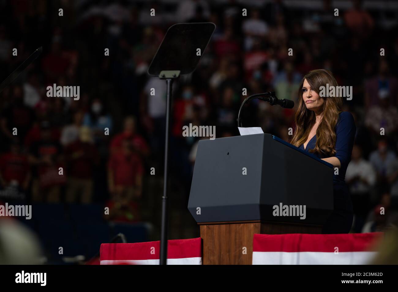 Tulsa, Oklahoma, USA. 20th June, 2020. Kimerly Guilfoyle amps up the crowd at President Trumps rally in Tulsa Oklahoma on June 20th 2020. Credit: Tyler Tomasello/ZUMA Wire/Alamy Live News Stock Photo