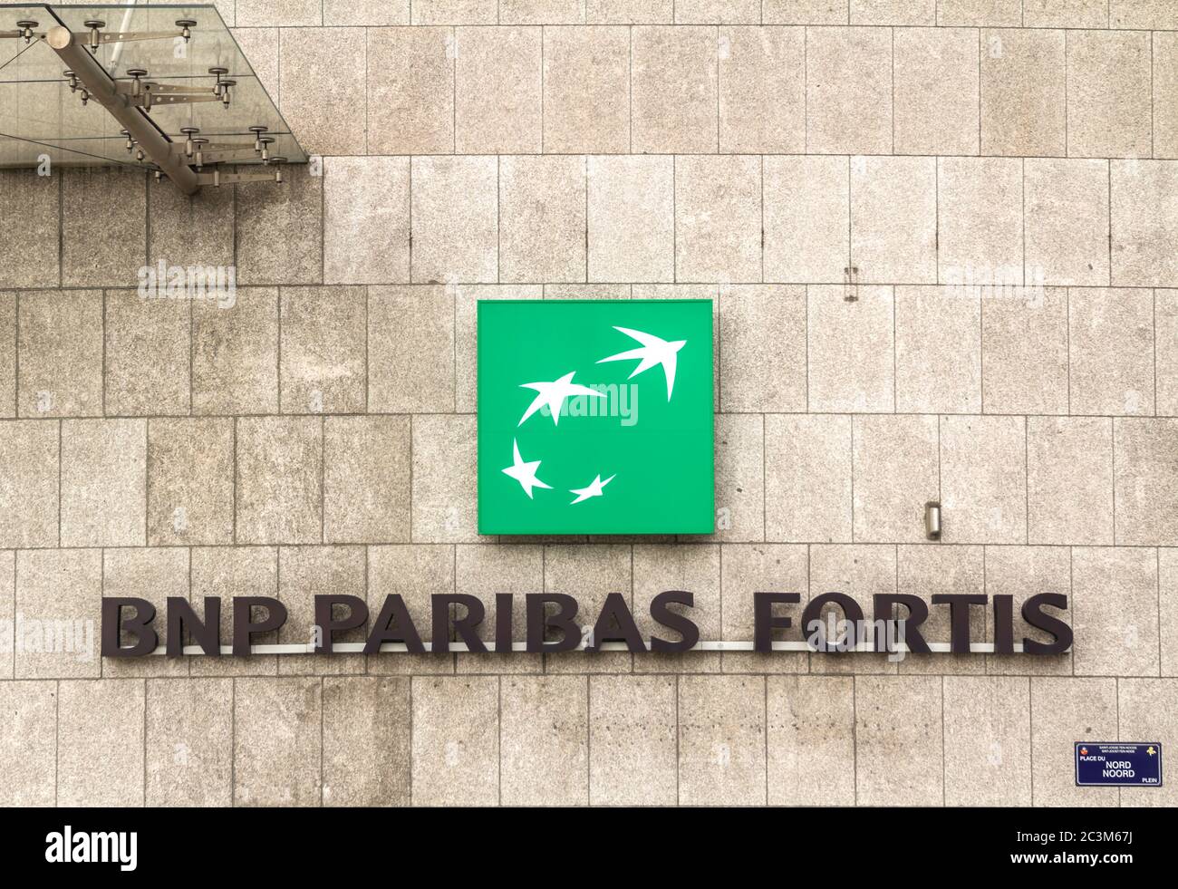 Brussels, BELGIUM - July 7, 2019: BNP Paribas Fortis bank sign in Brussels  Belgium BNP Paribas Group emblem. BNP Paribas S.A. is a French internationa  Stock Photo - Alamy