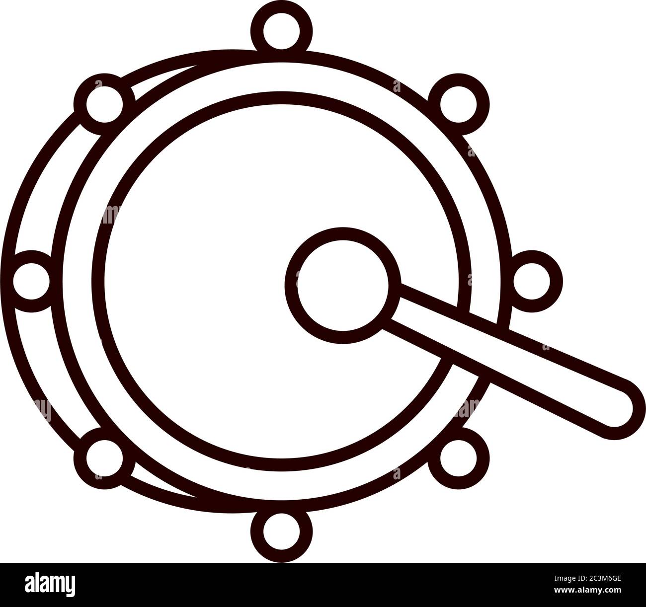 musical drum and drumsticks instrument percussion celebration vector ...