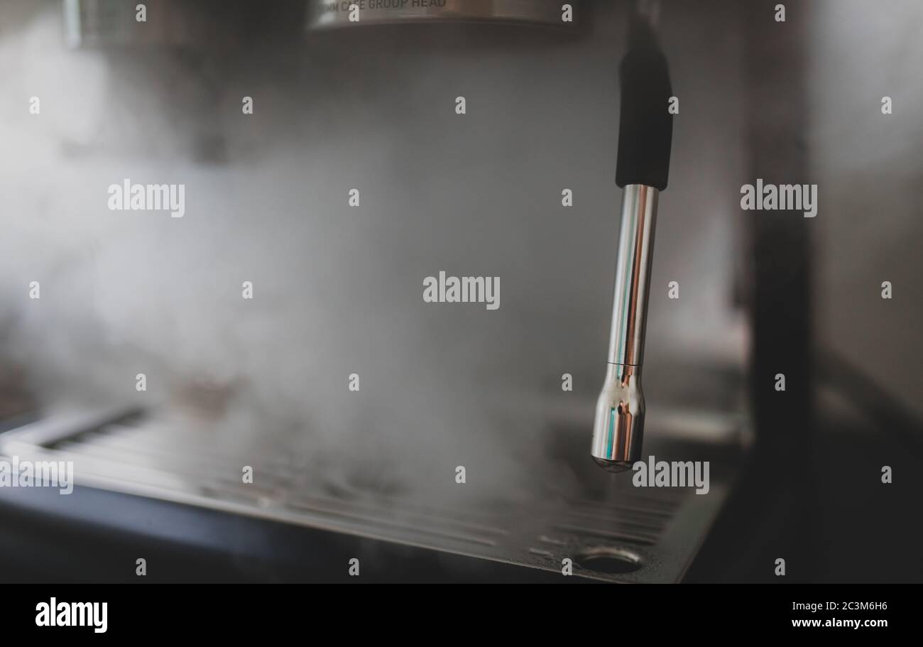 Coffee Machine Steamer wand with steam around the home espresso machine