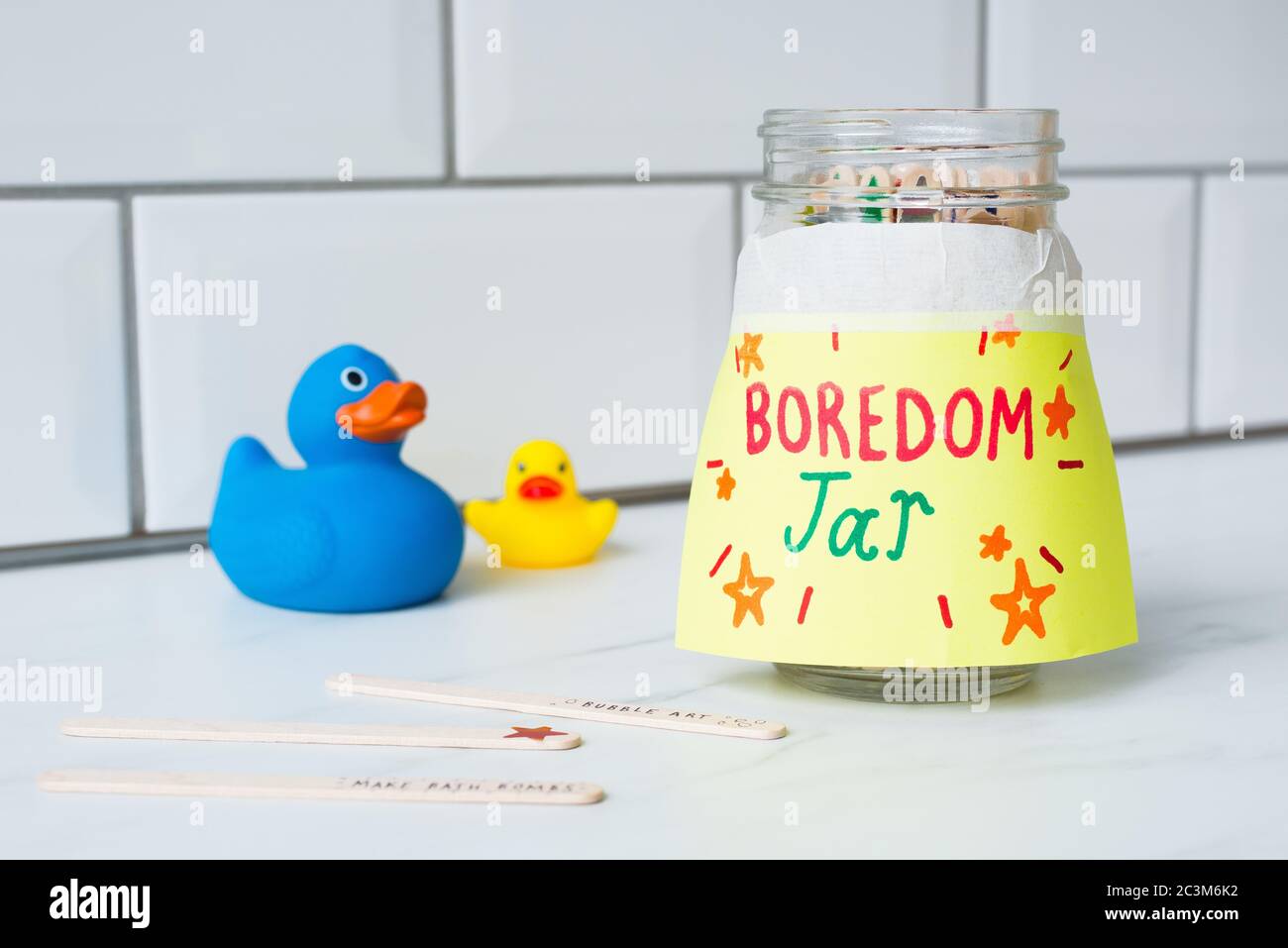 wooden duck toy on a stick