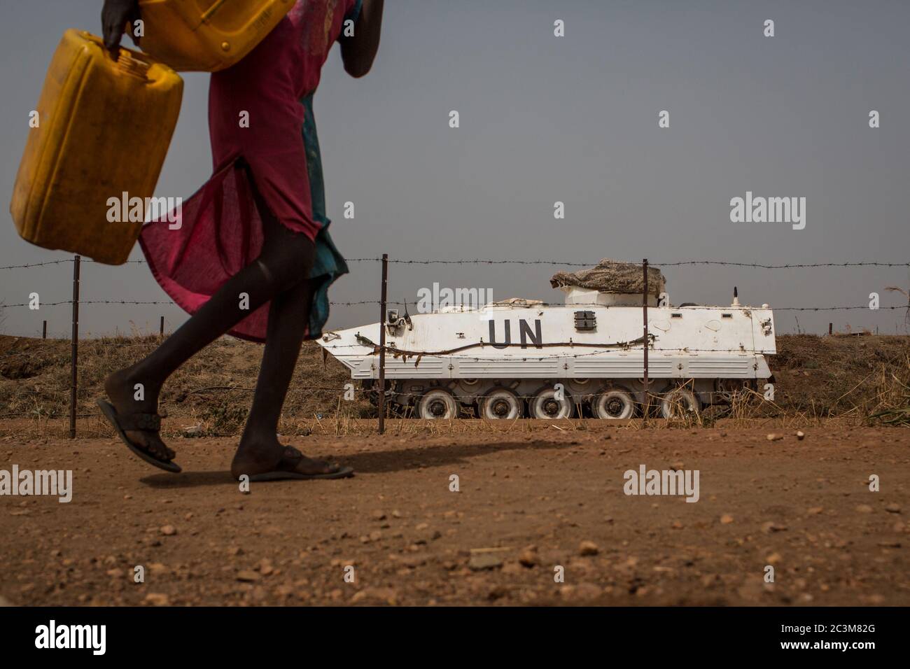 The United Nations Mission in South Sudan (UNMISS) Protection of Civilian site (CoP), outside the capital Juba, South Sudan, January 28, 2017. Stock Photo