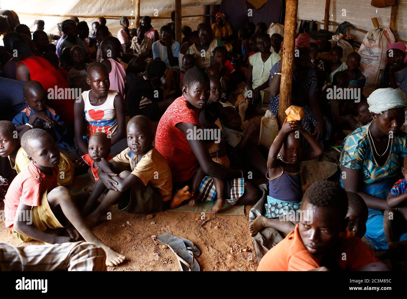 Internally displaced at the United Nations Mission in South Sudan (UNMISS) Protection of Civilian site (CoP), outside the capital Juba, South Sudan, J Stock Photo