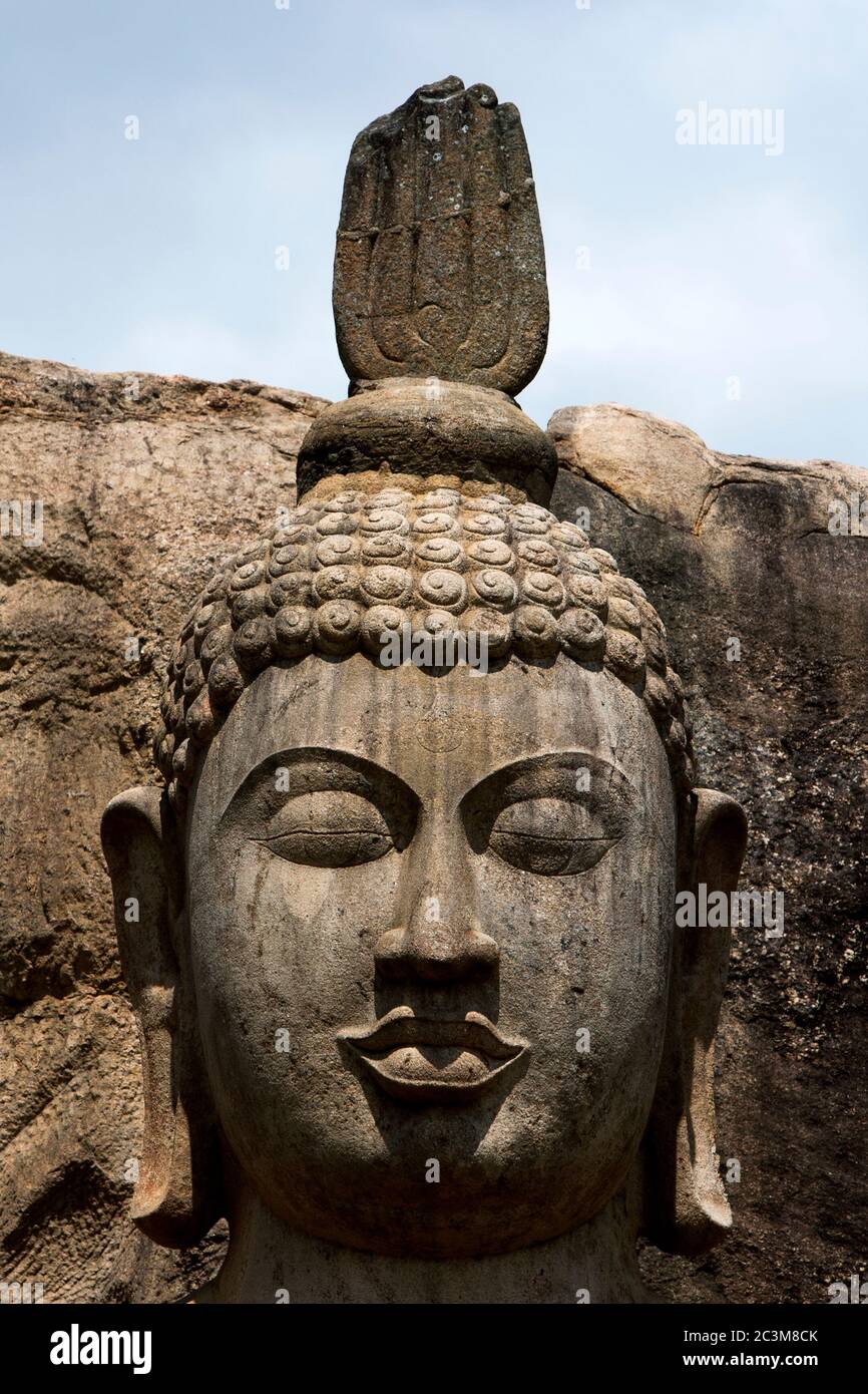 The Aukana Buddha statue located at Aukana Raja Maha Viharaya near Kekirawa in Sri Lanka. The
