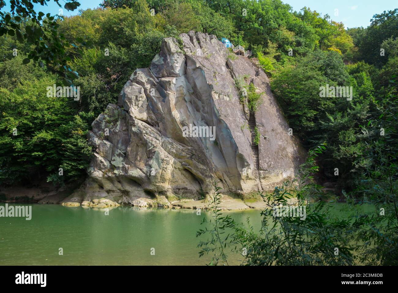 River, forest and rocks. Scenic view near Goryachy Klyuch, balneological resort in Krasnodar Krai, Russia Stock Photo