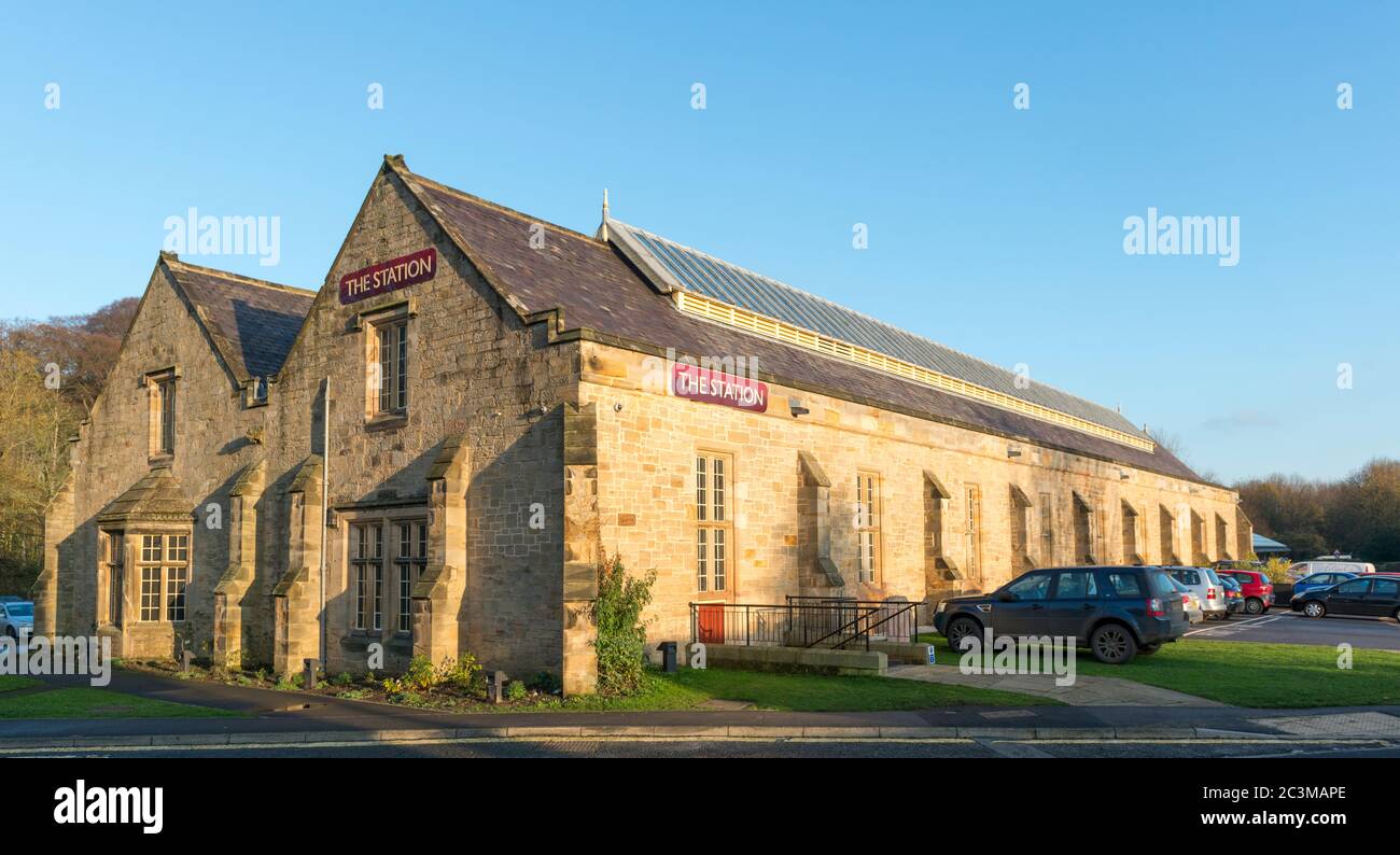 The Old Station at Richmond, North Yorkshire - restored and repurposed as a cinema, cafe, shop and micro brewery Stock Photo
