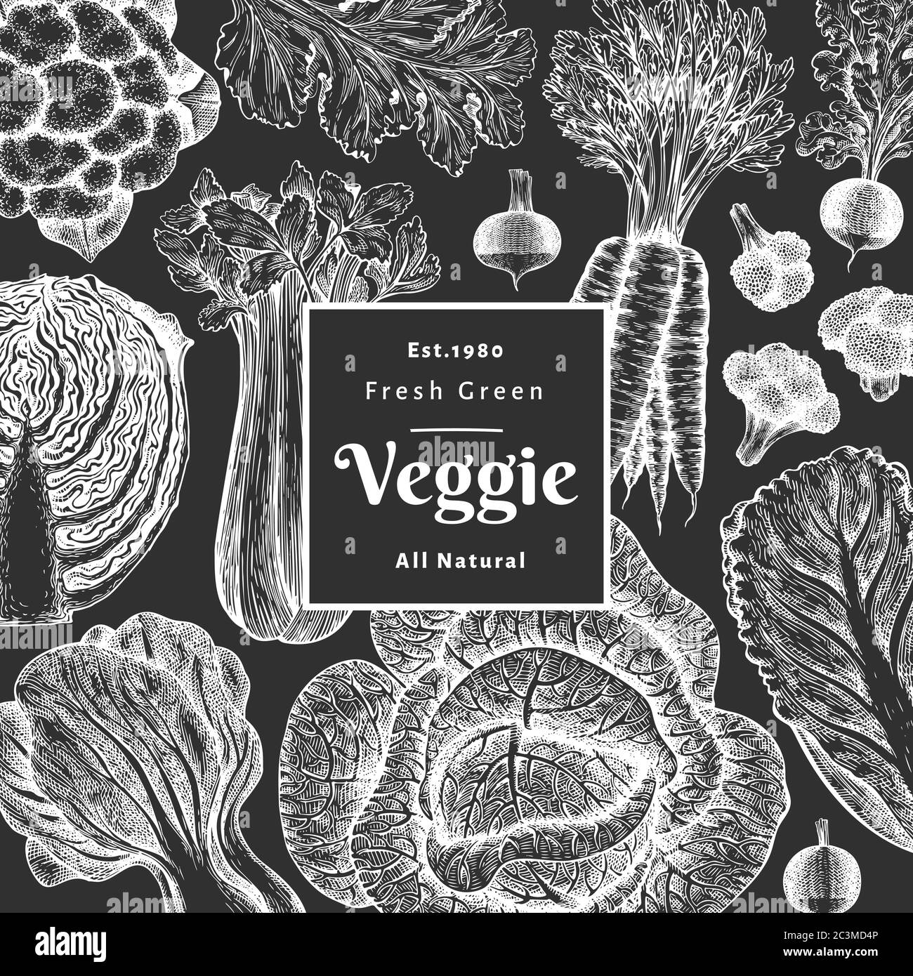 Hand drawn sketch vegetables design. Organic fresh food vector banner ...