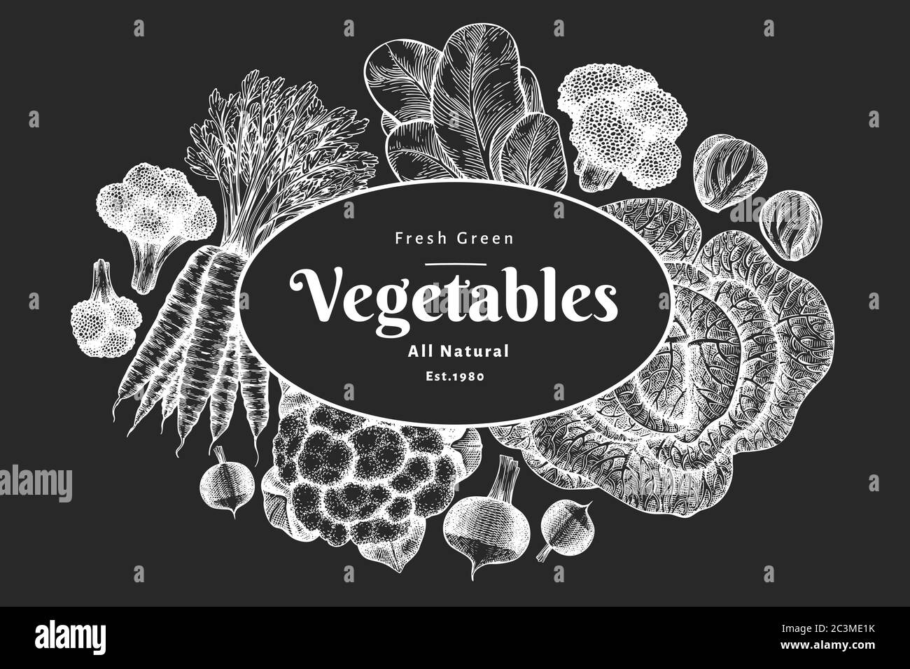 Hand drawn sketch vegetables design. Organic fresh food vector banner ...