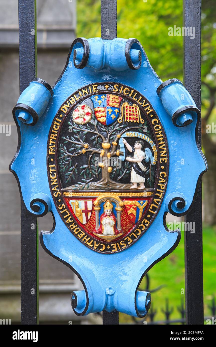 St. Patrick's Cathedral Coat Of Arms In Dublin Ireland Stock Photo Alamy