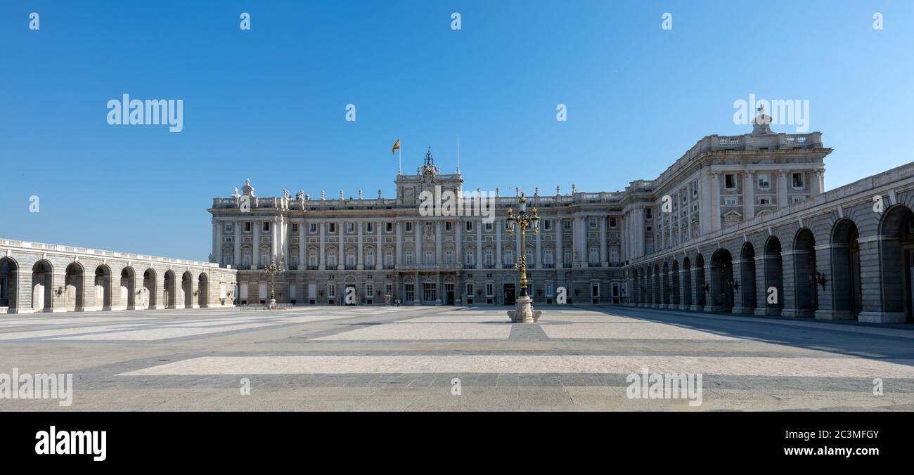 Royal Palace in Madrid in a beautiful summer day, Spain Stock Photo
