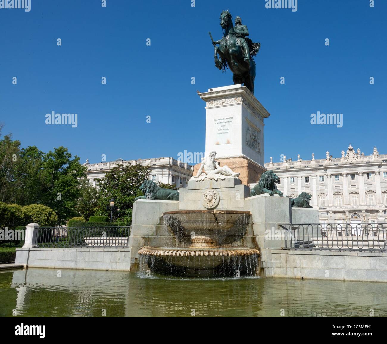 Royal Palace in Madrid in a beautiful summer day, Spain Stock Photo