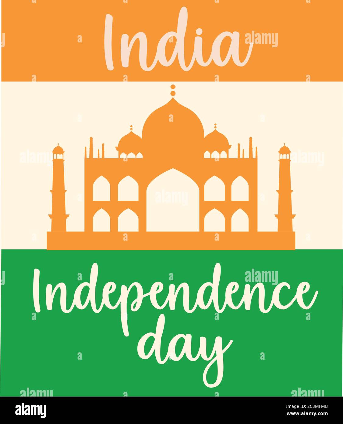 happy independence day india, flag with taj mahal monument poster ...
