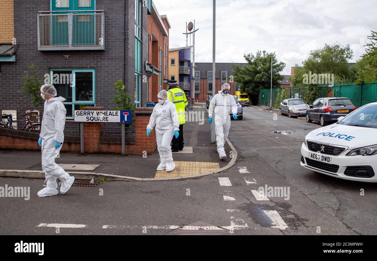 Police at the scene of a fatal shooting in the Manchester, a 36-year ...