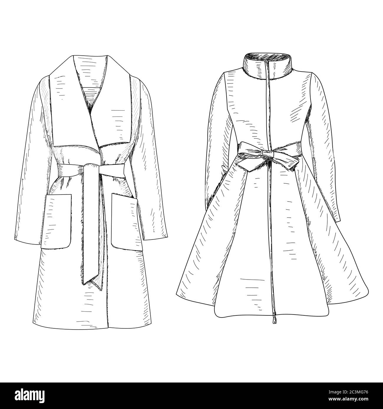 Fashion white coat coats Stock Vector Images Alamy