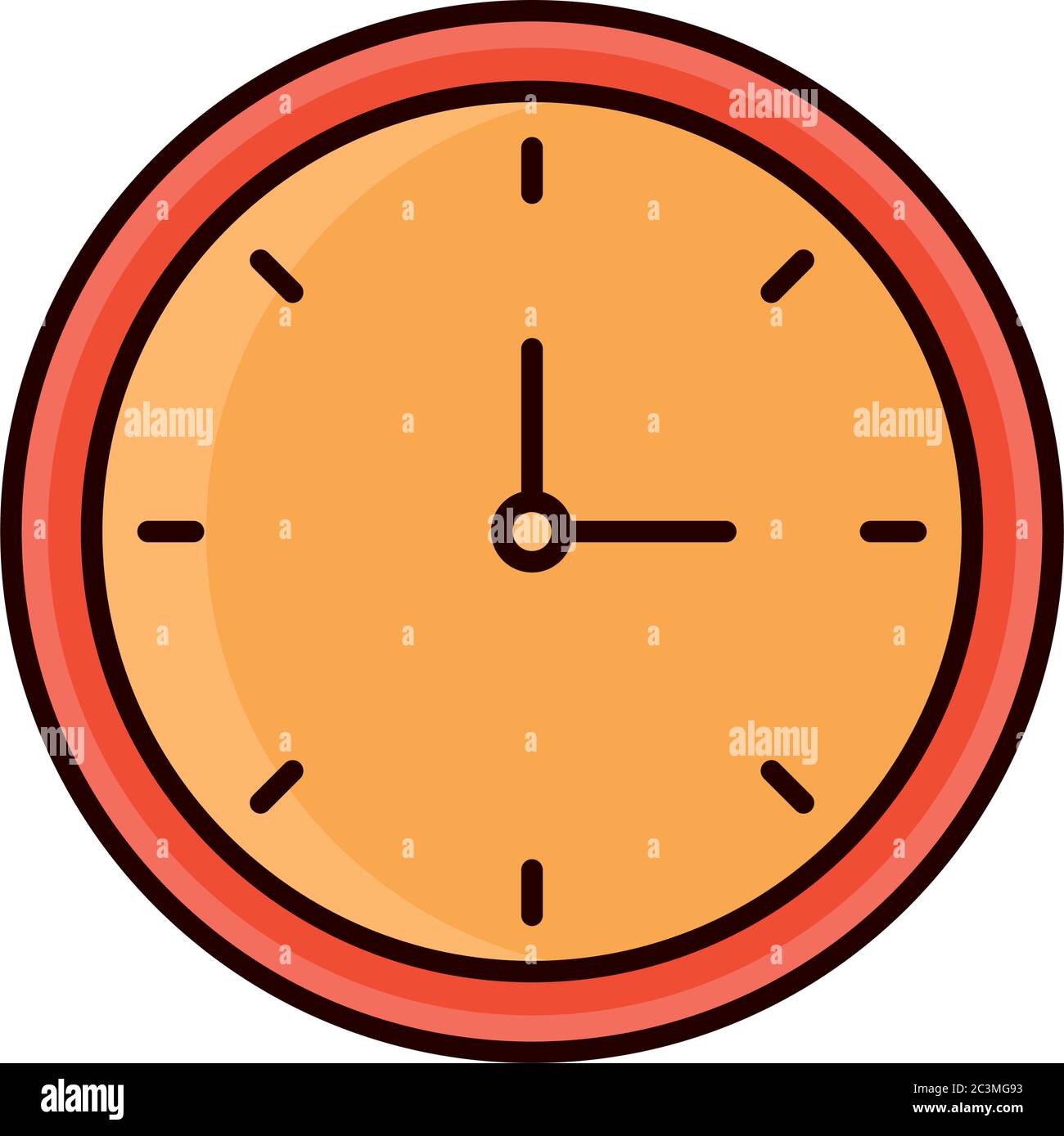 round clock time line and fill style icon vector illustration Stock ...