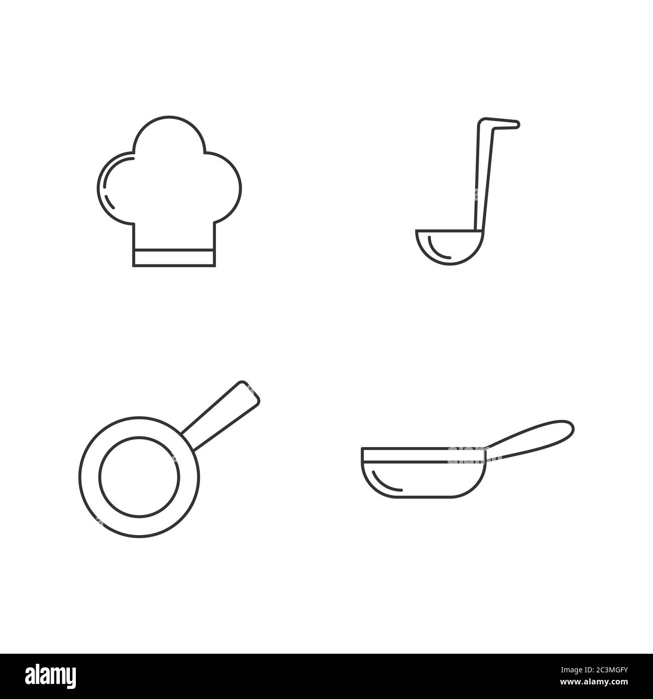 Vector set of kitchen accessories for stickers, scrapbooking, websites and apps. An empty