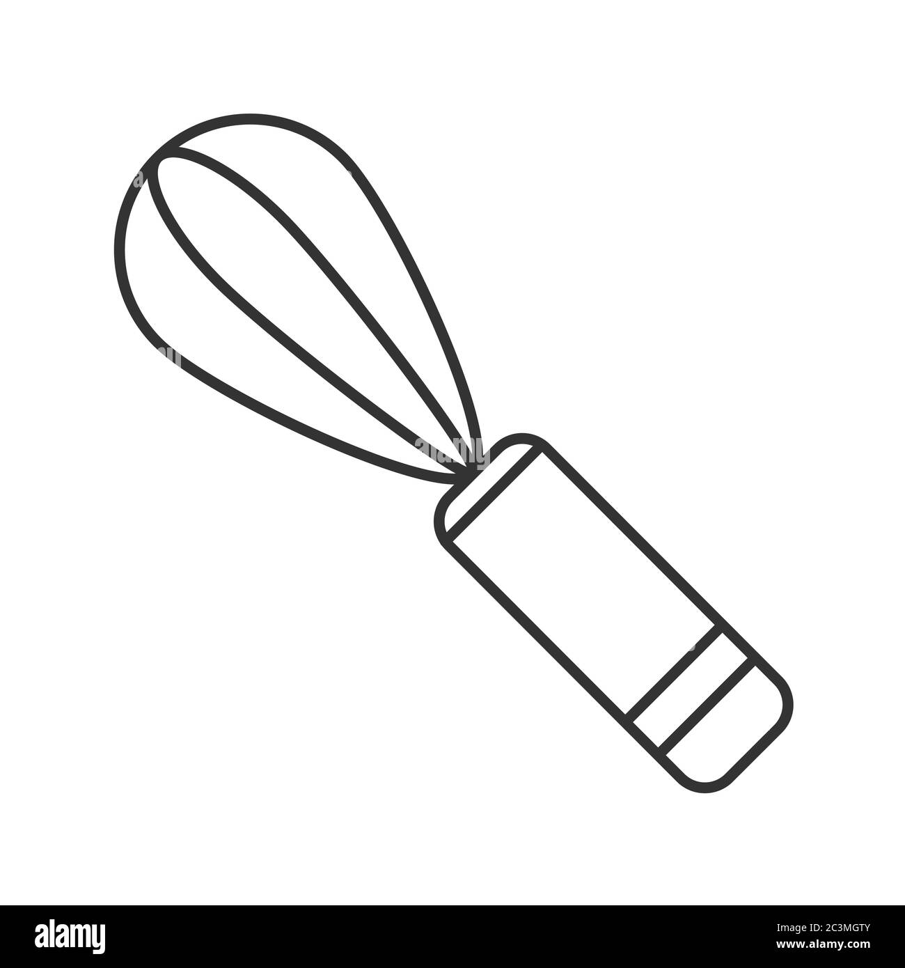 Simple vector whisk icon for whipping. Outline illustration isolated on