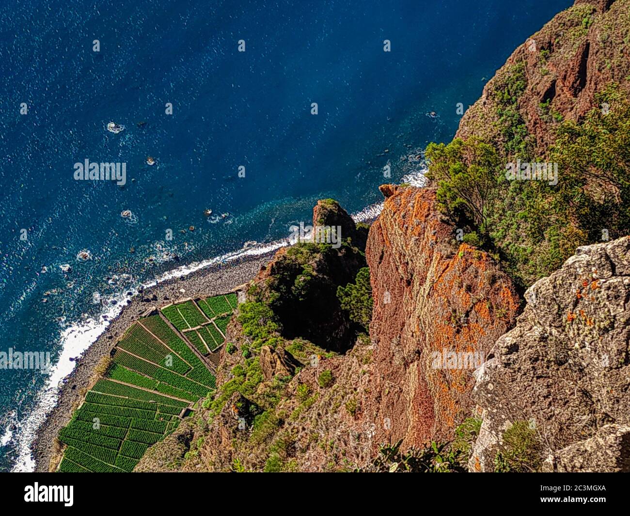Aerial view of sea waves and fantastic Rocky coast Stock Photo - Alamy