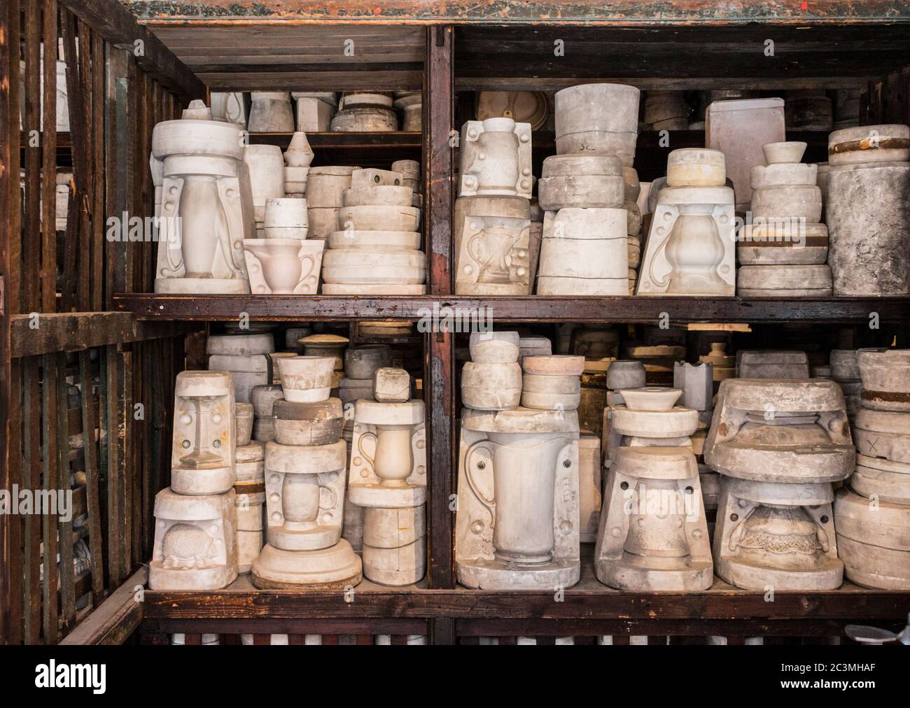 plaster pottery moulds at Middleport Pottery Stoke on Trent Staffordshire Stock Photo Alamy