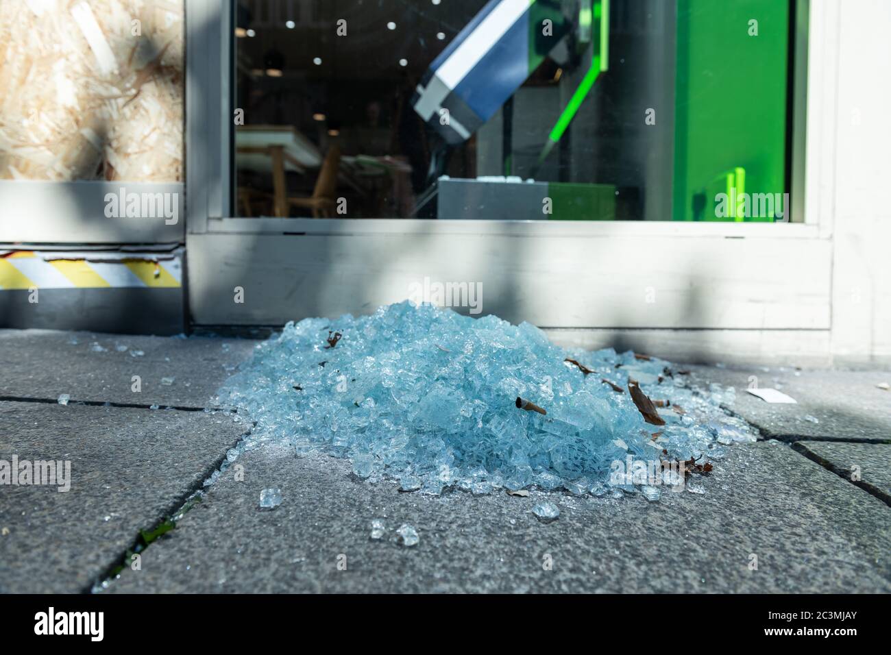 Stuttgart, Germany. 21st June, 2020. A pile of broken fragments of a ...