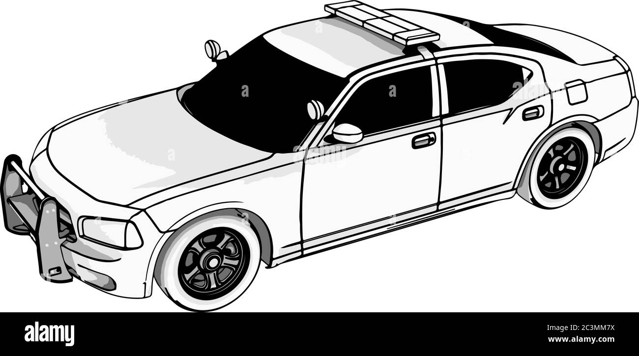 Police car side view Black and White Stock Photos & Images - Alamy