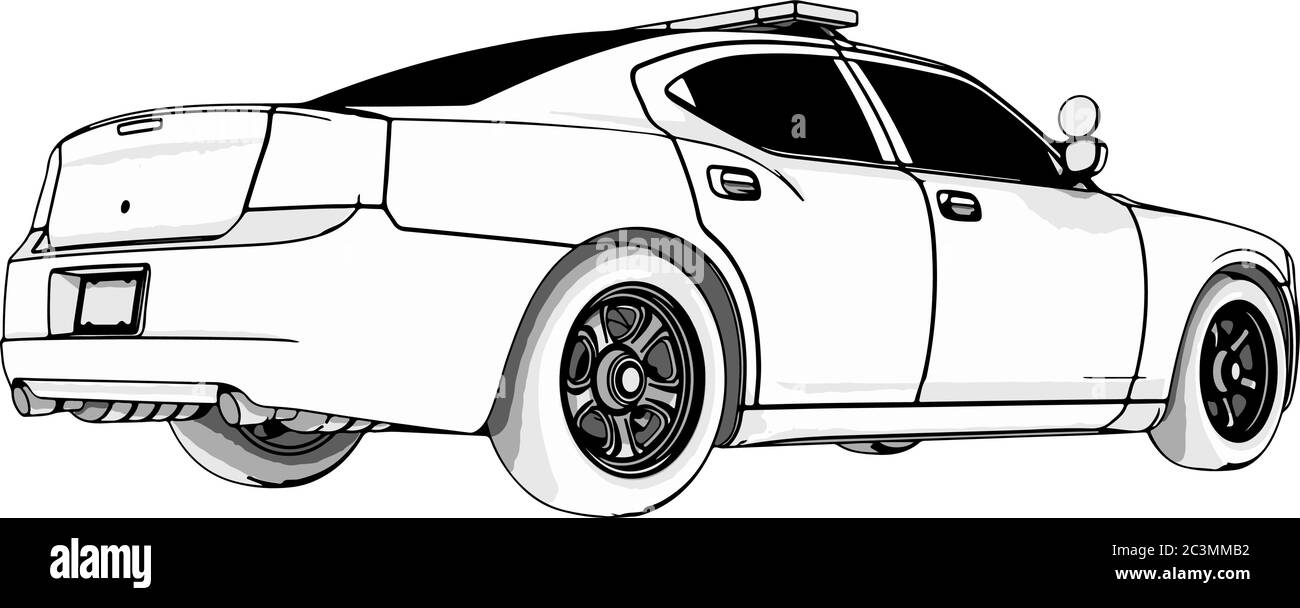 Police car side view Black and White Stock Photos & Images - Alamy