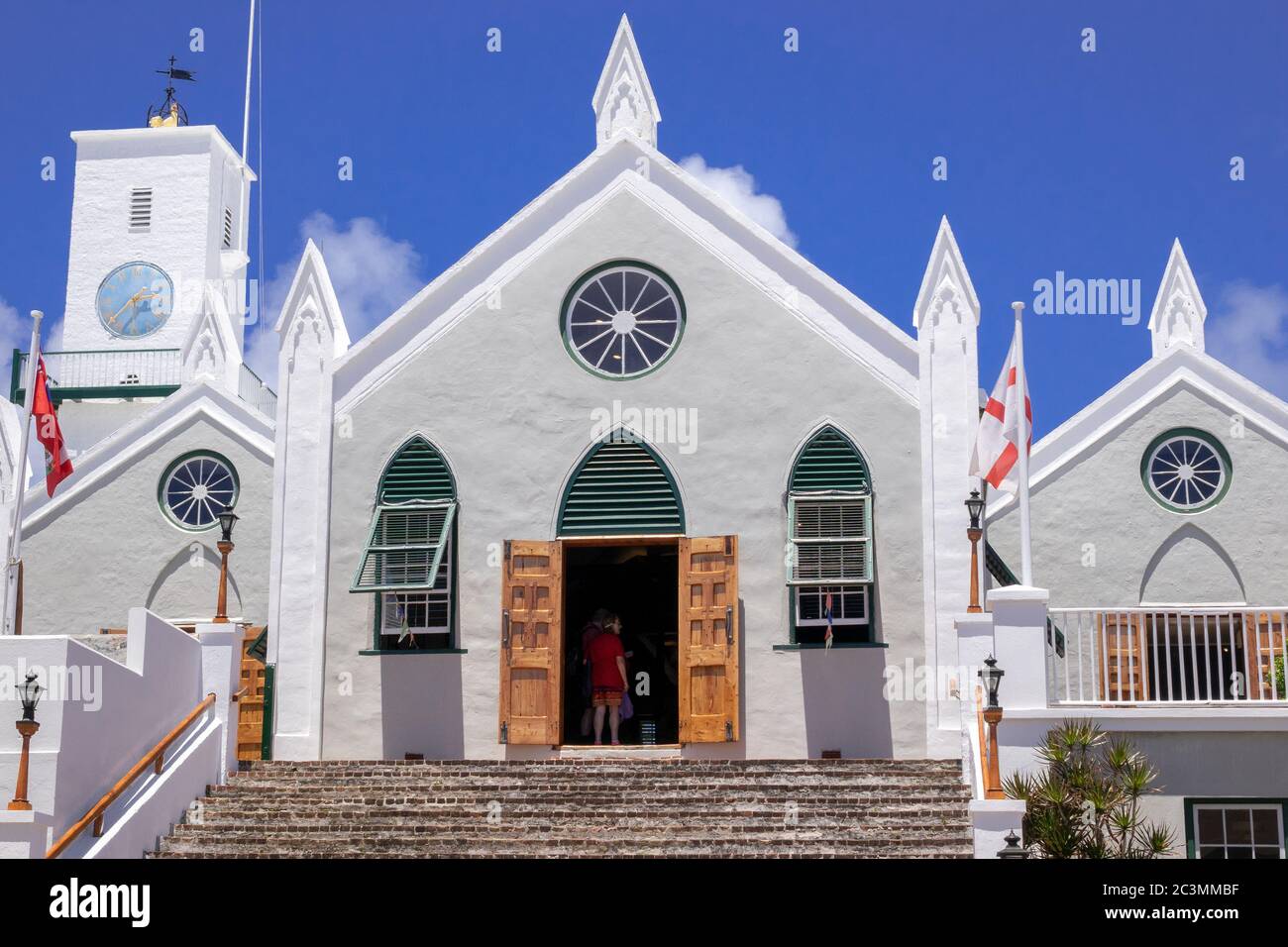 Their Majesties Chappell St. Peter's Anglican Church In The Historic Town Of St. George's Bermuda A UNESCO World Heritage Site Stock Photo