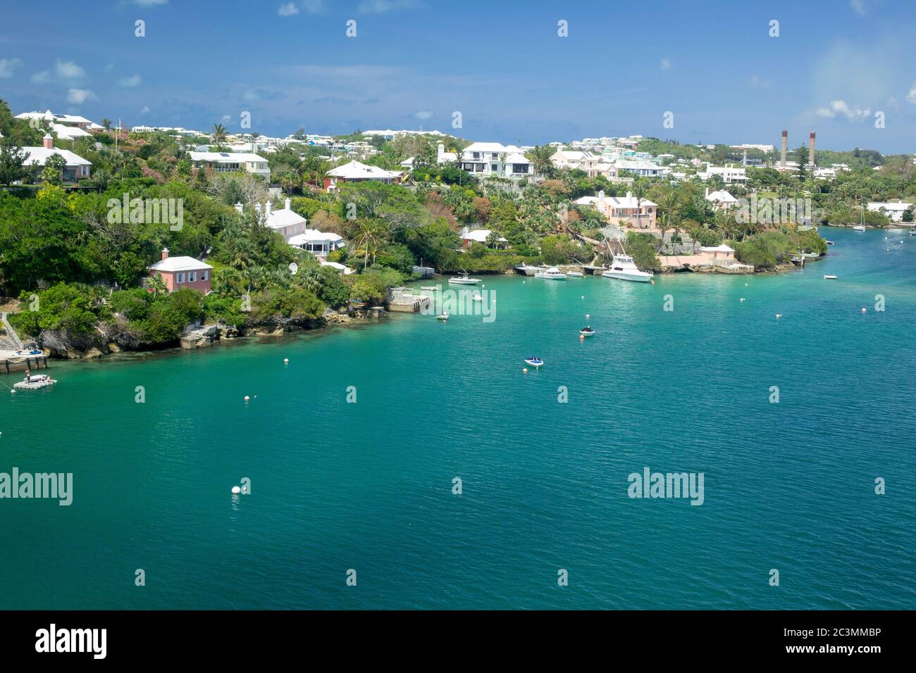 Waterfront Homes On Point Shares In Pembroke Parish Bermuda Stock Photo