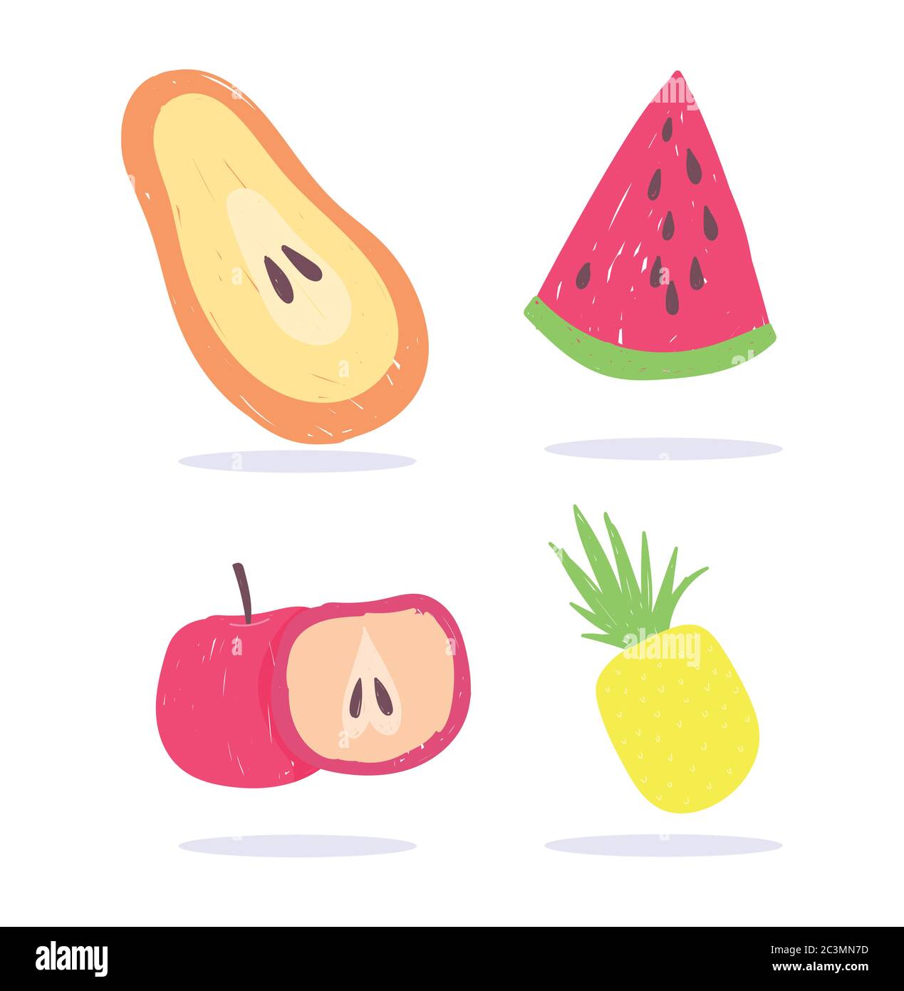 papaya apple watermelon and pineapple fruits fresh nutrition diet ...