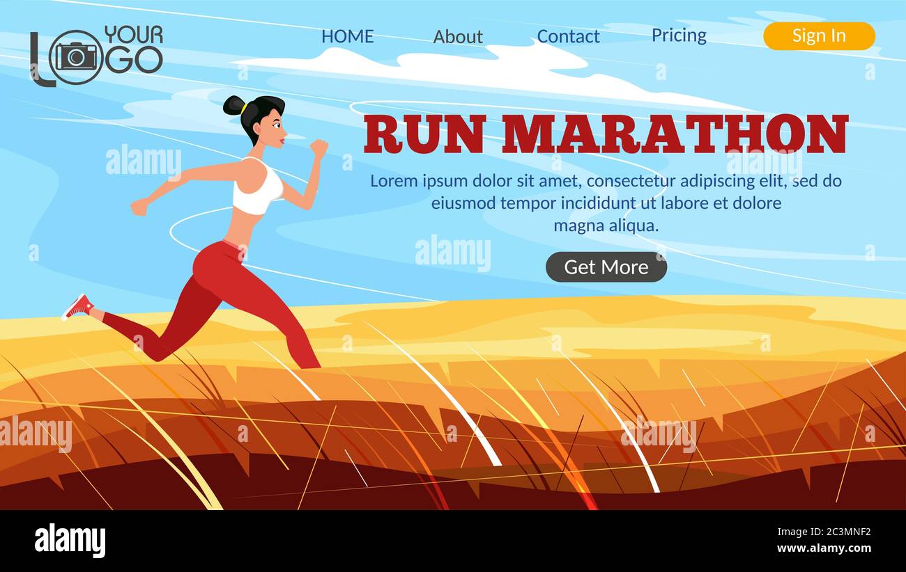 Strong athletic woman sprinter running outdoors Stock Vector Image ...