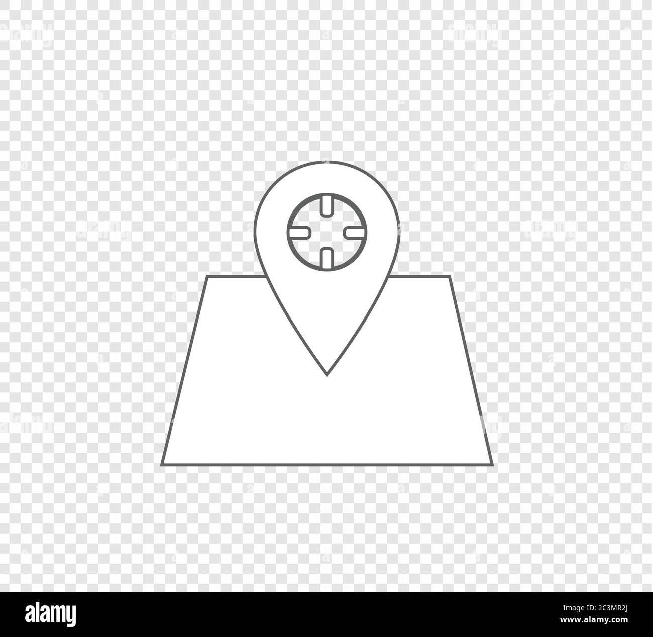 Location, map marker icon gray flat vector illustration on isolated