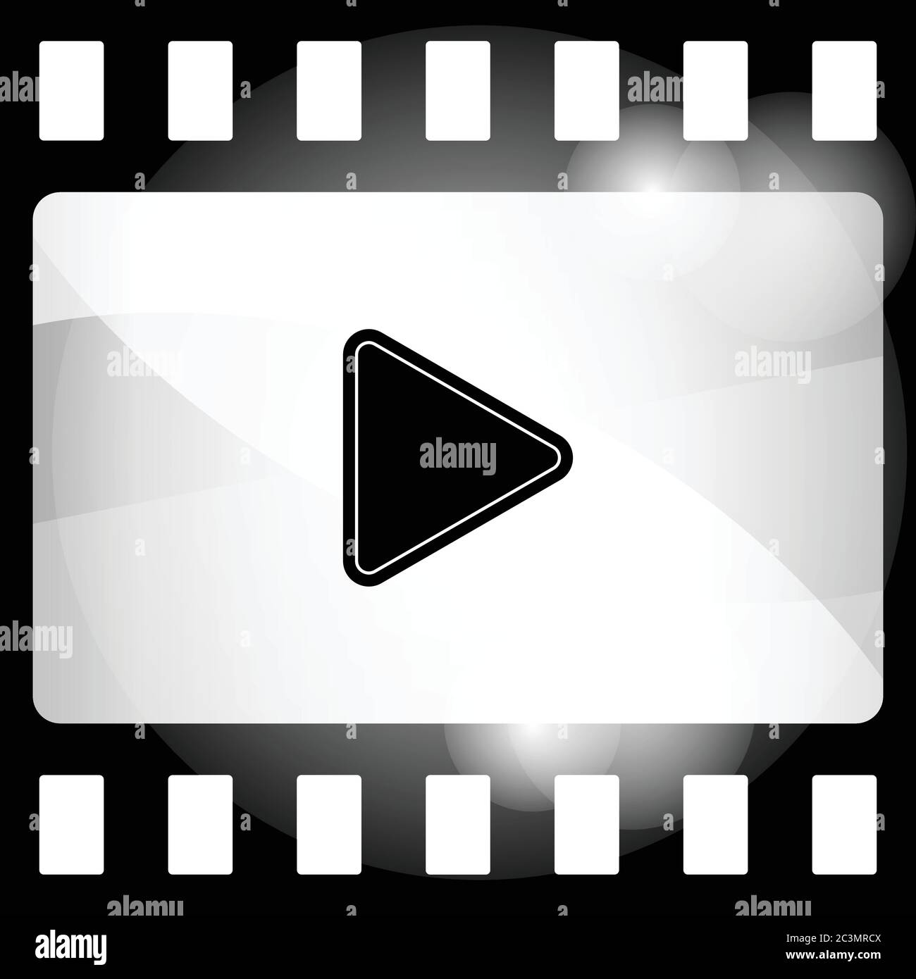 film strip icon with play sign vector illustration Stock Vector Image ...